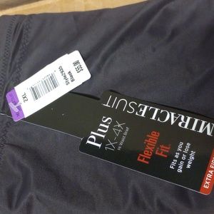 MiracleSuit plus size high waist brief. 2XL black